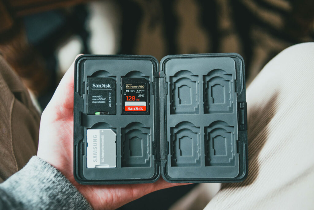 case voor geheugenkaarten