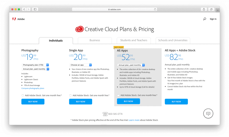 Adobe test duurdere Creative Cloud-abonnementen