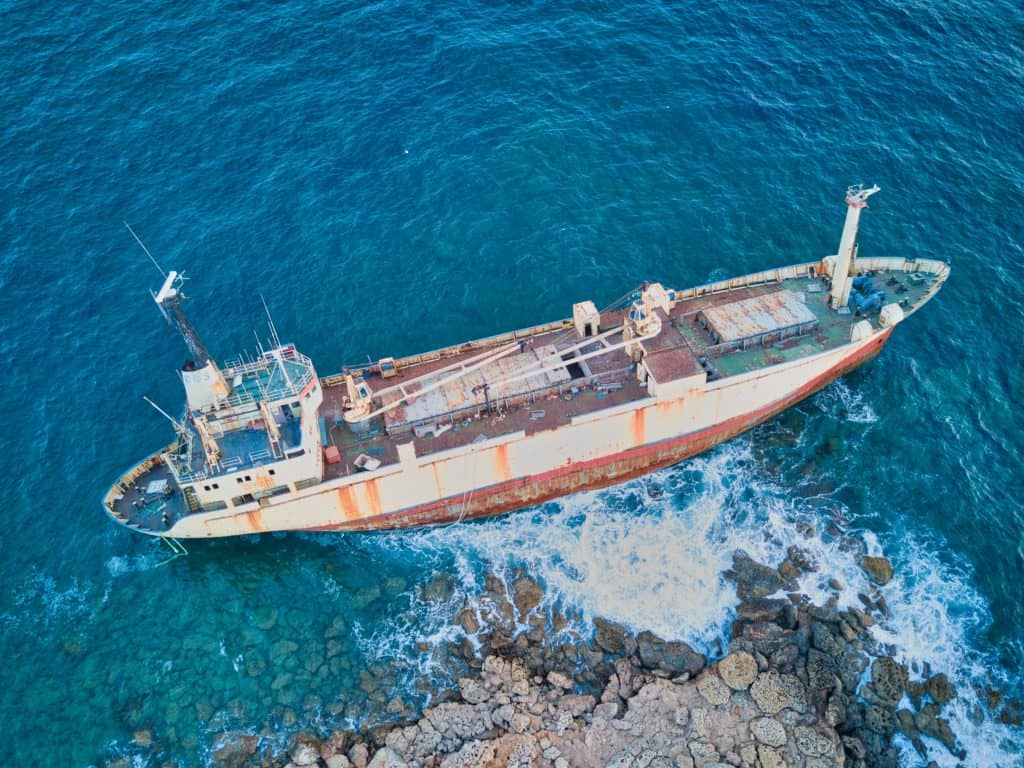 Lightroom dronebeeld boot