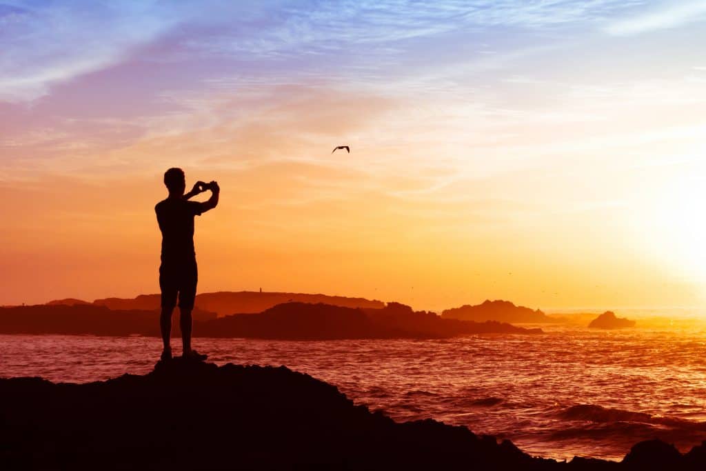 Foto maken zonsondergang Snapseed