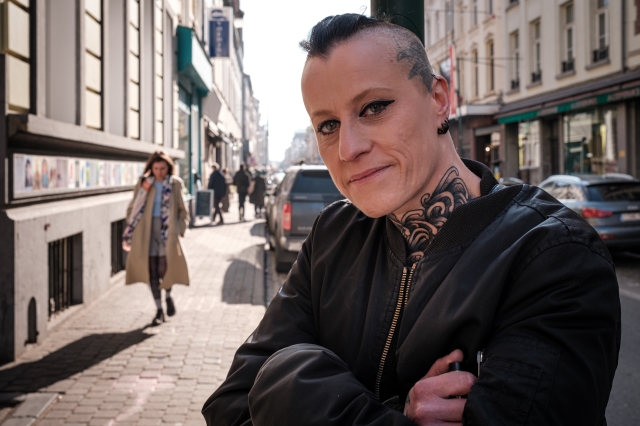 portretfotografie op straat interessante persoon