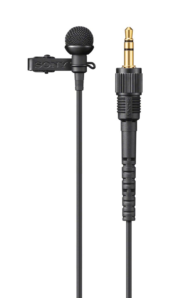 De Sony ECM-L1 met 3,5mm aansluiting kabel.