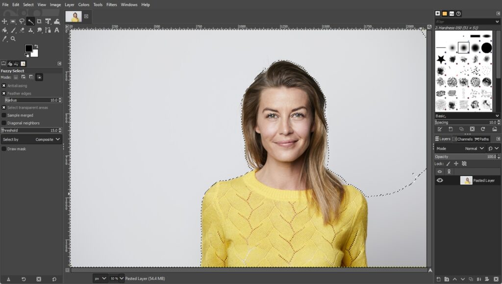 achtergrond verwijder in GIMP