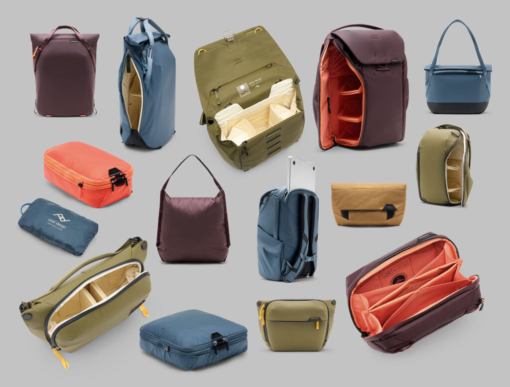 productassortiment tassen Peak Design nieuwe kleuren
