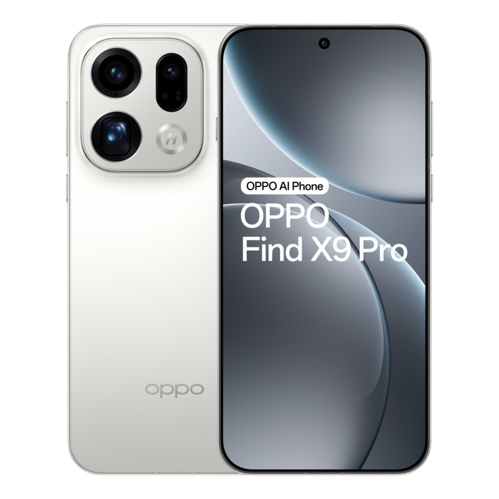 De OPPO Find X9 Pro in Silk WHite