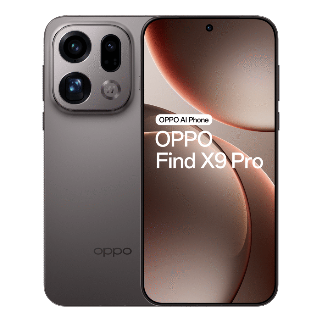 De OPPO Find X9 Pro in Titanium Charcoal