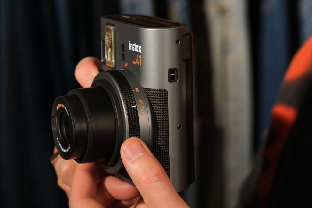 lens uitgeschoven met verschillende modi zichtbaar