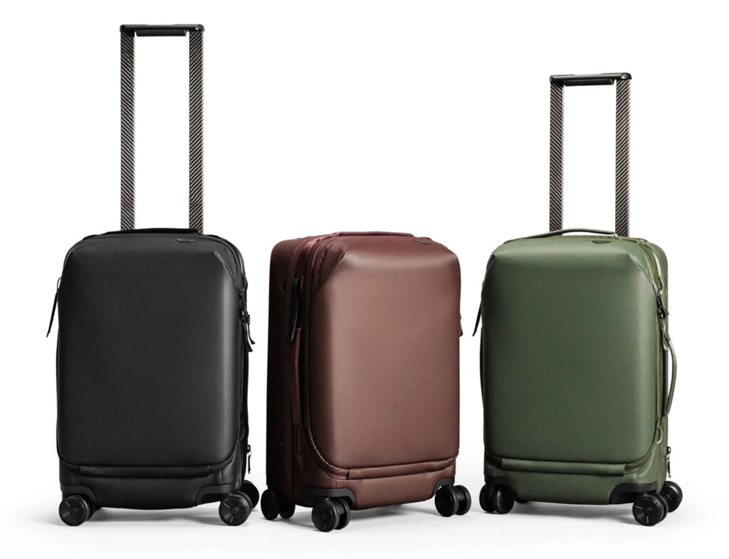 de drie kleuren van de Peak Design Roller Pro: Black, Sage en Eclipse