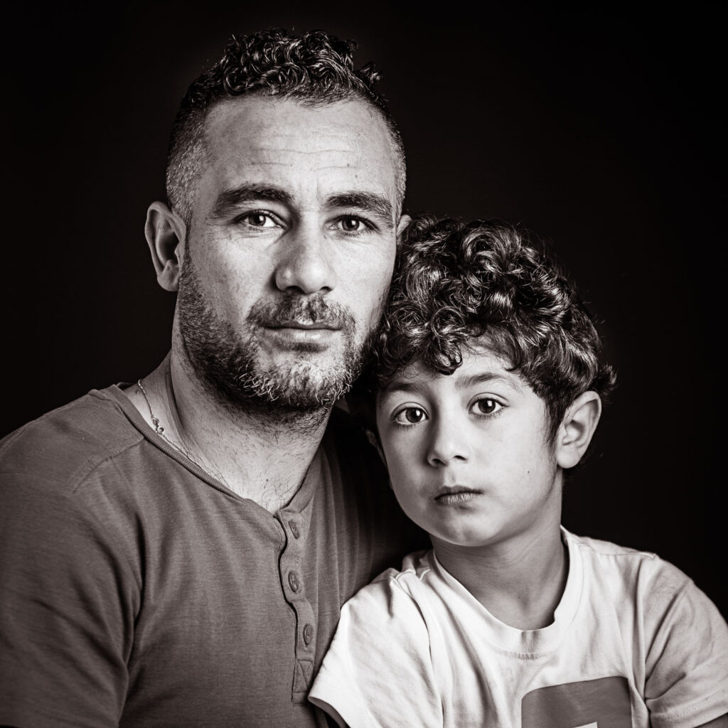 portret van man en zoon