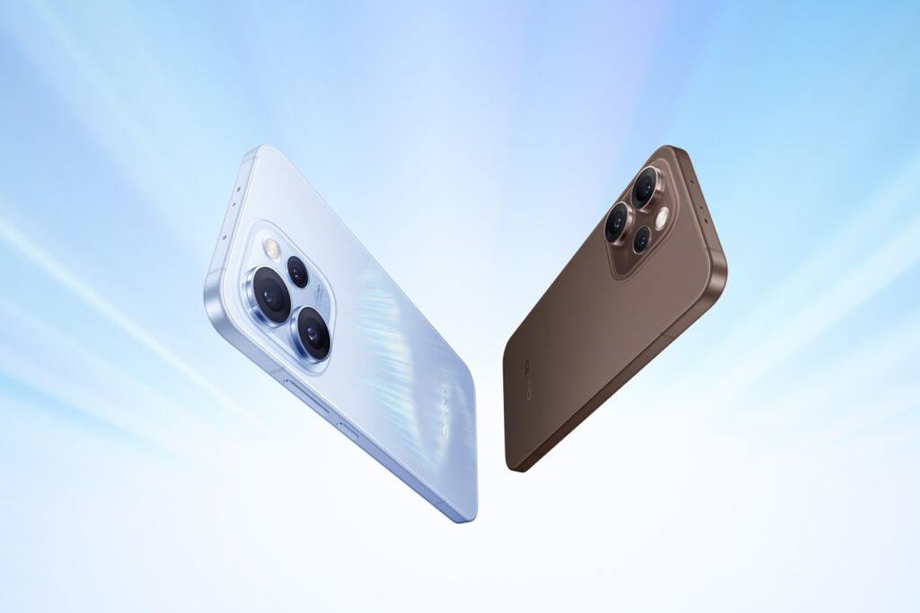 OPPO Reno15 Pro in Arctic White en Dusk Black.