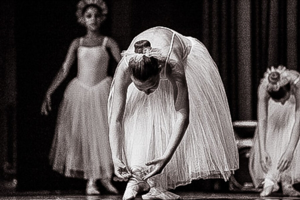 vergelijking van beeldruis en oververscherping bij ISO 6400 danseresfoto, illustratie van het effect van dpi en resolutie op afdrukken