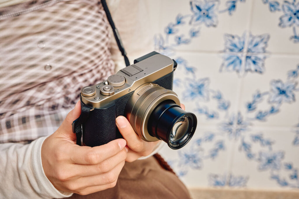 gouden LUMIX L10 Panasonic uitgezoomde lens