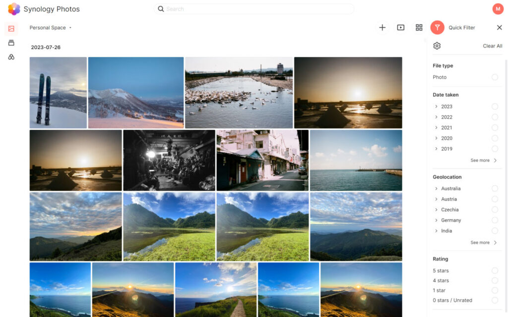 Synology Photos afbeeldingsbibliotheek