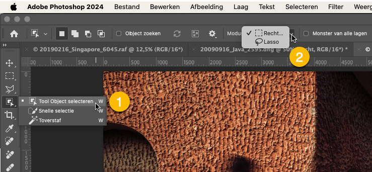 Het AI-gereedschap Object Selecteren in de werkbalk van Photoshop