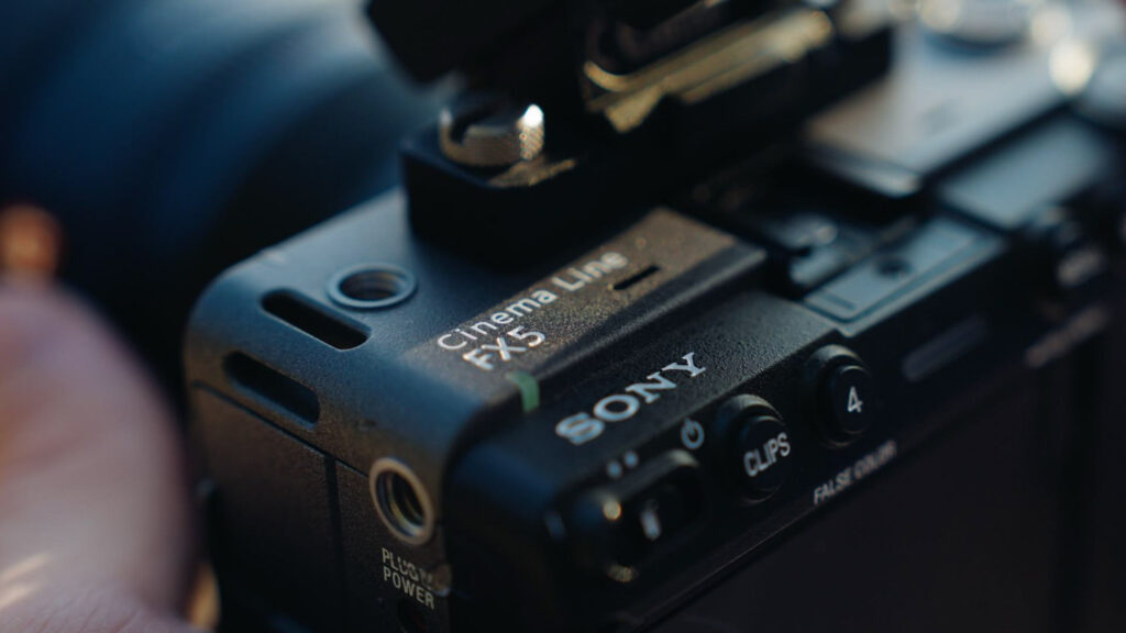 Sony FX5 bovenkant met logo