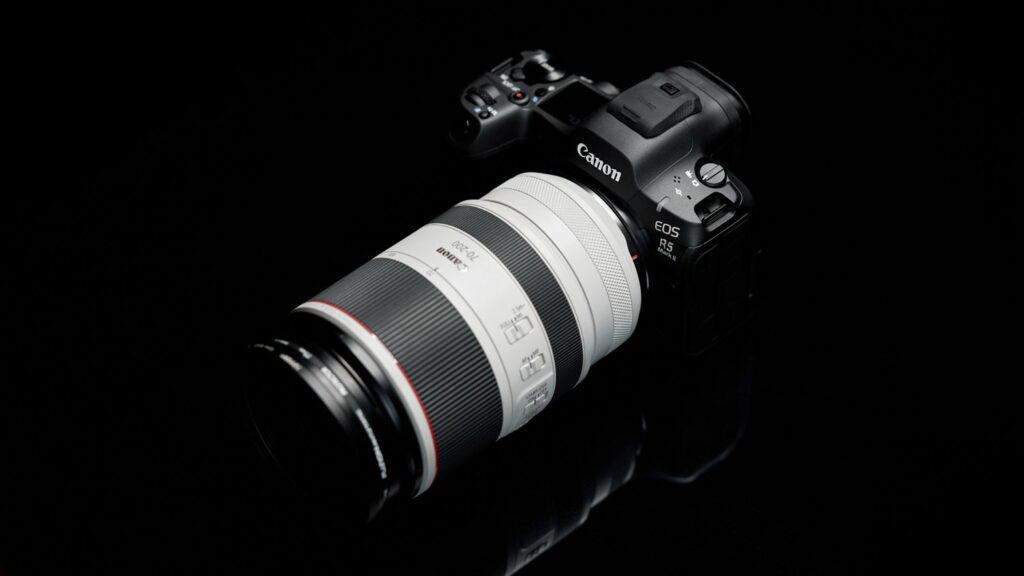 Canon EOS RF lens op camera