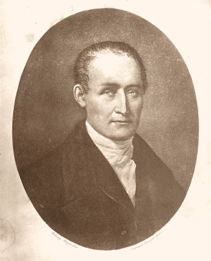 portret van Joseph Nicéphore Niépce als heliogravure, uitvinder in de geschiedenis van de fotografie