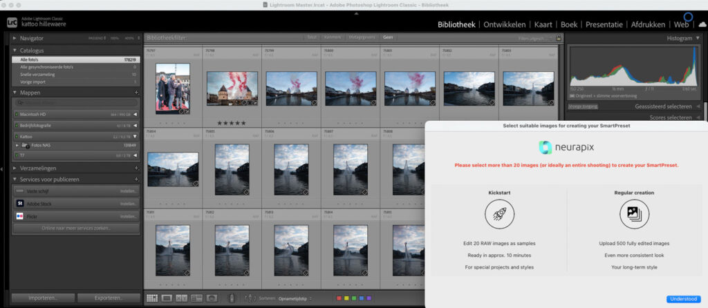 Neurapix-plug-in in Lightroom Classic voor snelle batchbewerking van fotoreeksen
