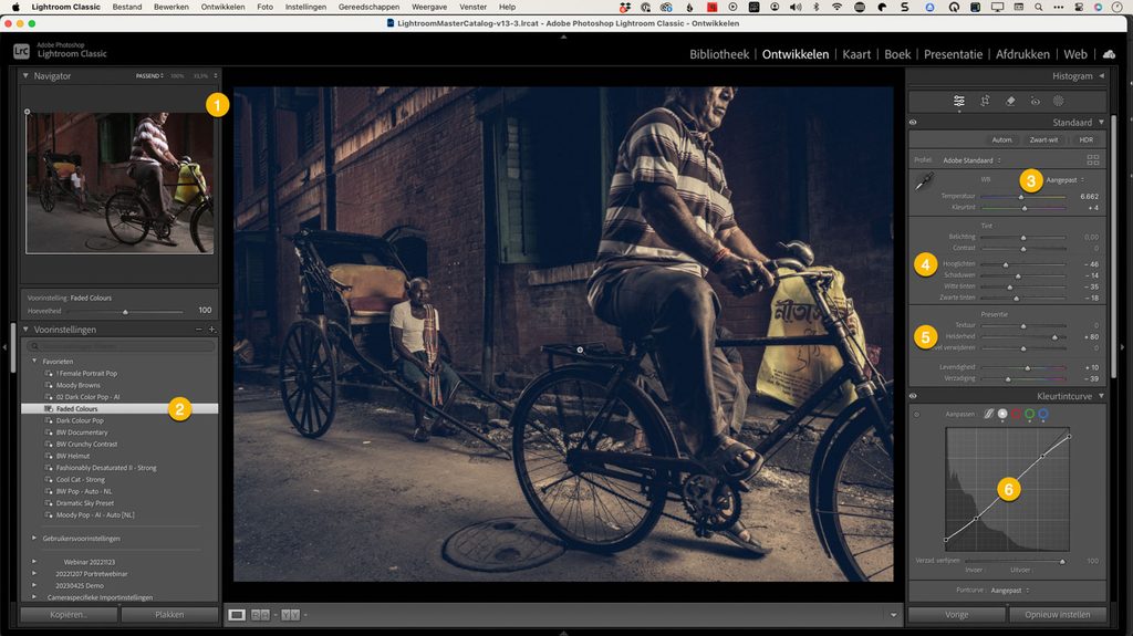 Preset versus Creatief profiel in Lightroom: dezelfde vintage look Faded Colours, met en zonder aangepaste schuifregelaars