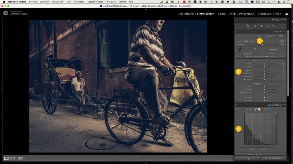 Preset versus Creatief profiel in Lightroom: dezelfde vintage look Faded Colours, met en zonder aangepaste schuifregelaars