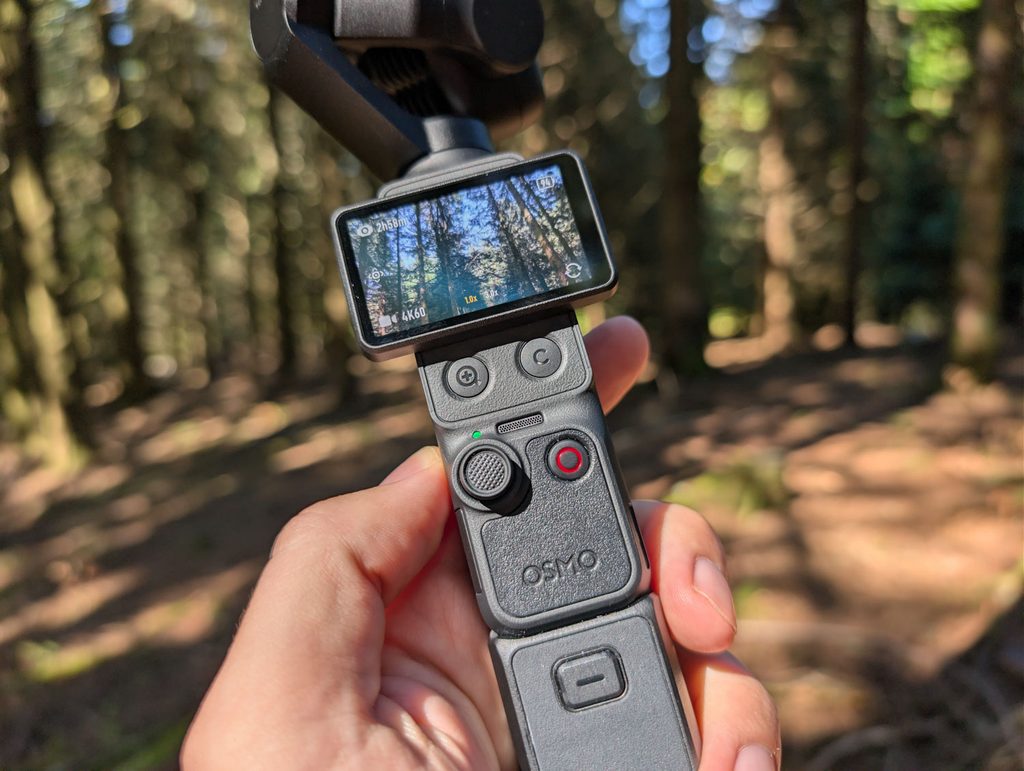 DJI Osmo Pocket 4P vooraanzicht knoppen